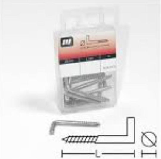 Amtech Square Screw Hook Galvanized with Diameter M16 and Length 30mm 12pcs in Case Diameter