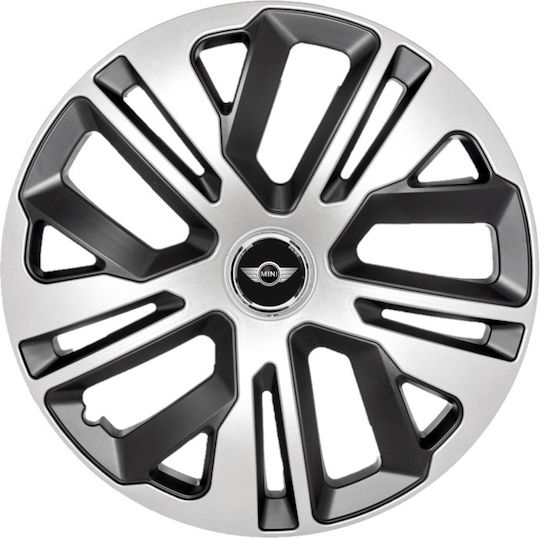 Σετ Τάσια Αυτοκινήτου με Σήμα Mini Cooper 4τμχ 14" Γκρι