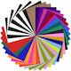 Set 40 Foaie de Vinil pentru Transfer Termic Film Plotter 30.5 Cm X 25.4 Cm Multicolor Pentru Tricouri și Materiale Textil 2 Bucăți Teflon