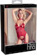 Abierta Fina Strapshemd Basque Rote Sexy Bodysuits