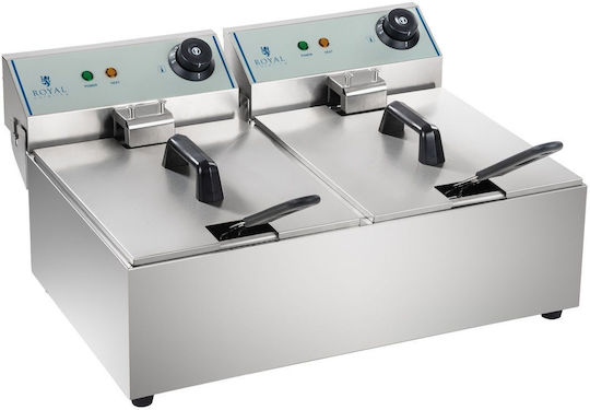 Royal Catering Electric Fryer Double 3.2kW Capacity 2x4.5lt