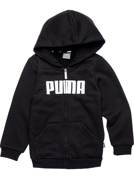 Kinder-Sweatshirt Strickjacke mit Kapuze Schwarz