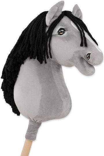 Premium Hobby Horse Large Stick Horse Gray Iv Black Mane A3