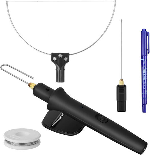 3-in-1 Unealtă de Tăiat Polistiren Fier de Sârmă Caldă 3 Vârfuri Interchangeabile Buton Pornire Indicator LED 100-240v/18w Celulă Sticlă Suflet Eps Epp Negru