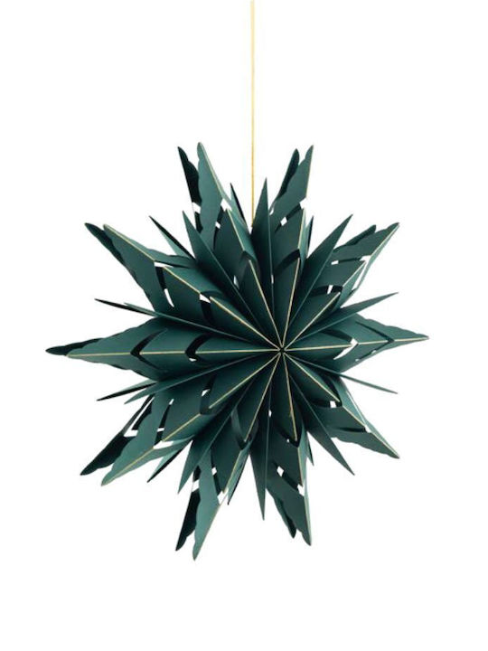Christmas Star Snowflake Pendant Foldable Green Gold 30cm 157.001.0139.75