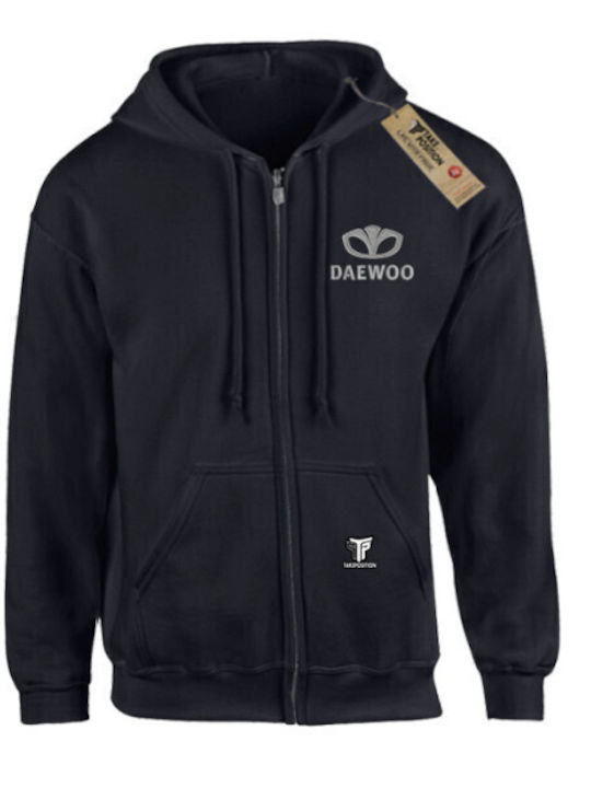 Auto Daewoo Embroidered Adult Hoodie Printed Blouse Takeposition Black