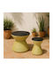 Round Side Table from Bamboo Beige M45xL45xH60cm
