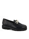 Leather Women's Moccasins in Black Color