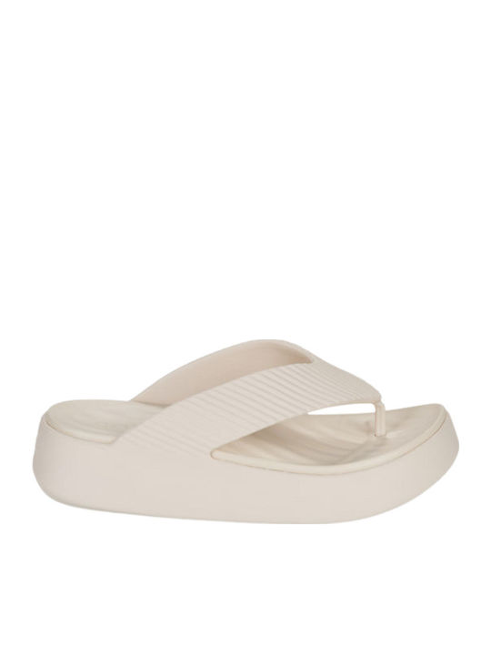 Crocs Getaway Σαγιονάρες με Πλατφόρμα σε Μπεζ Χ...