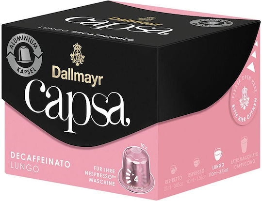 Dallmayr Capsules Espresso Lungo Hazelnut Decaffeine Compatible with Machine Nespresso 10caps,tobolek