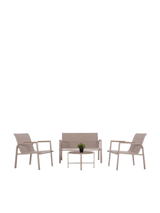 Garten- und Outdoor-Möbelsets 4 Stück Cappuccino