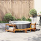 vidaXL Treaptă de piscină din lemn 252x111.5x55.5cm Maro