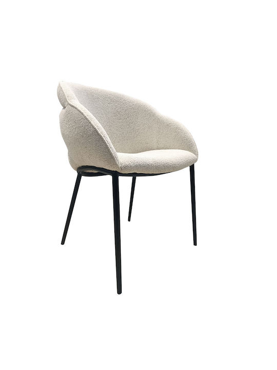 Carmen Dining Room Fabric Chair Cream 59x60.5x83.5cm 2pcs
