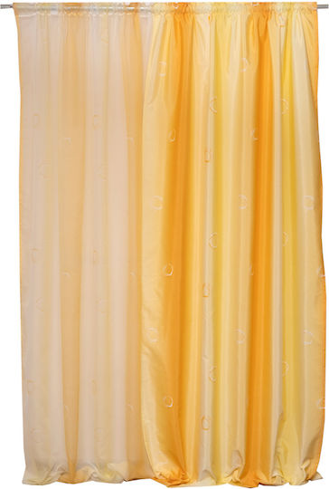 Viopros Curtain with Pencil Pleat Yellow 270x280cm