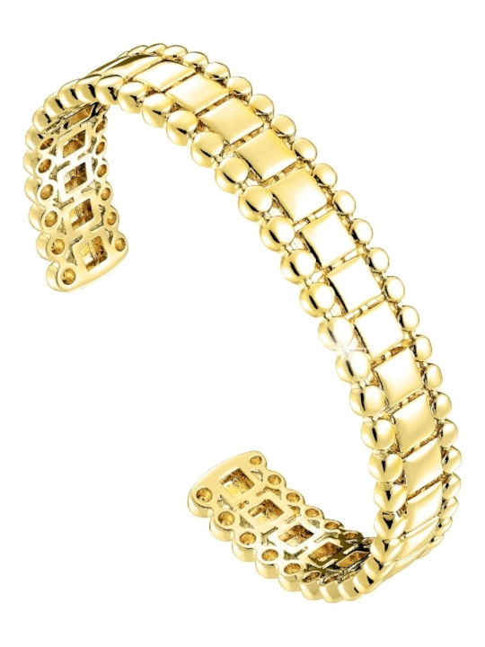 Oxette Women's Bracelet Handcuffs Gold Plated with Zircon 5.7cm