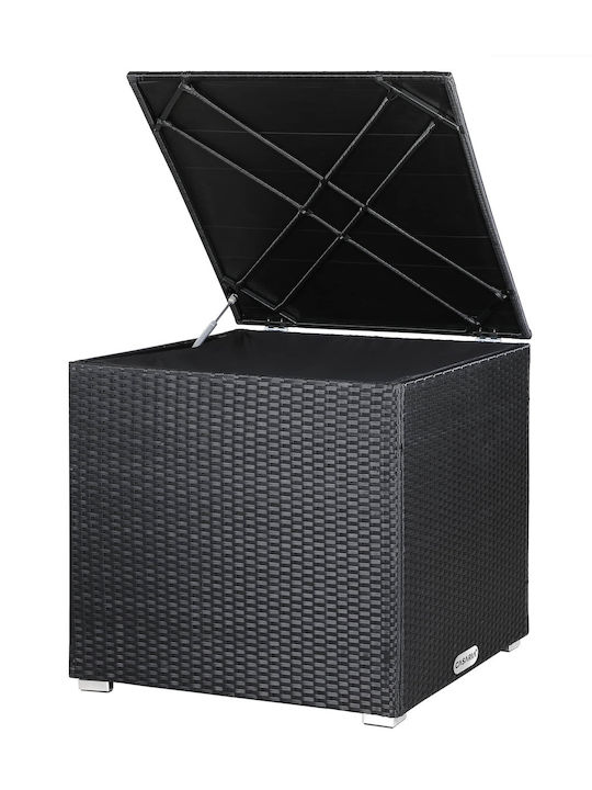 Casaria Cutie de depozitare pentru exterior Rattan 318lt Negru L75xW75xH70buc