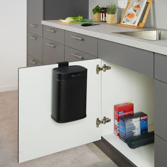 Relaxdays Coș De Gunoi Metalic Negru 5 L
