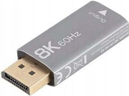 Lanberg Konverter DisplayPort männlich zu HDMI weiblich Silber 1Stück AD-DP-HD-03