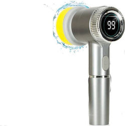 Perie de Curățare Rotativă Electrică Wireless cu LED 5 Capete de Schimb Gri Aria Trade Perie de Curățare Rotativă Electrică Wireless cu LED 5 Capete de Schimb Gri Aria Trade