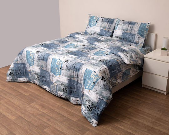 Viopros Viopros Tagesdecken Übergröße aus Baumwolle und Polyester Blau 220x240cm