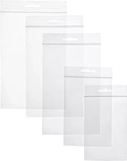 Zipper Packaging Bag Transparent 10x10.5cm Hole 100pcs