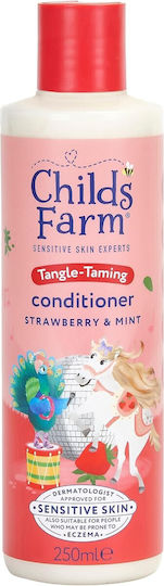 Childs Farm Kids' Conditioner & Bubble Bath with Strawberry / Mint for Easy Combing in Gel Form , Ideal for Curls 250ml