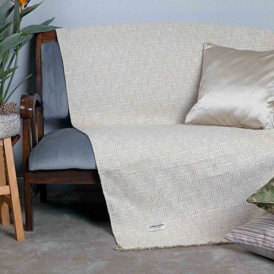 Aslanis Home Ριχτάρι Τετραθέσιου Καναπέ Basic Series 180x350εκ. Μπεζ/άμμου