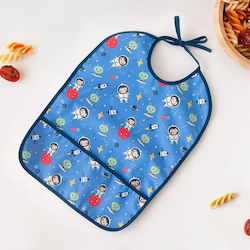 Kiokids Space Waterproof Bib Fabric with Lace Band & Pocket Blue for 4 m+