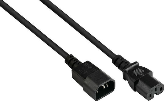 Alcasa IEC C14 / IEC C15 - IEC C14 / IEC C15 Cable 5m Black (P1450-S050)