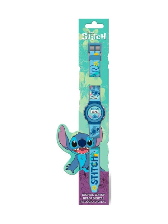 Kids Licensing Παιδικό Ψηφιακό Ρολόι Stitch Μπλε