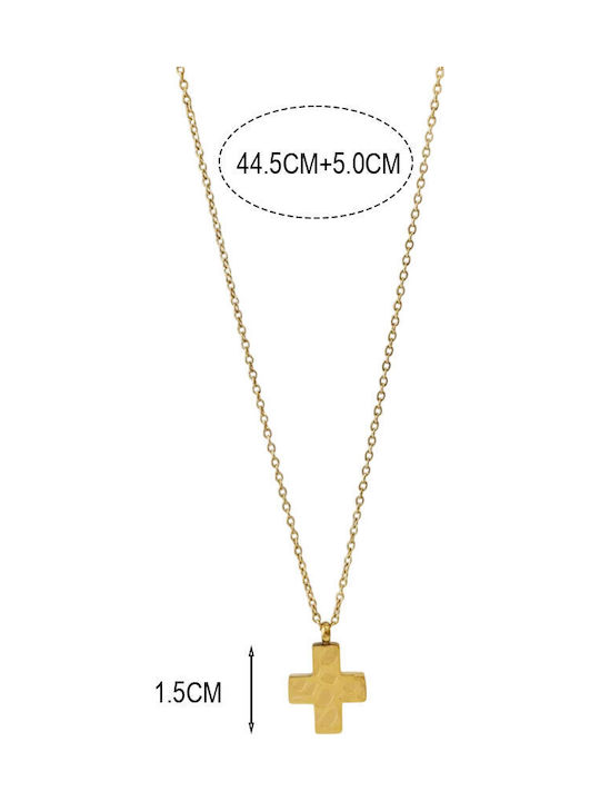 Women's Cross from Gold Plated Steel