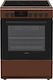 Hyundai Cooker 69lt with Ceramic Hobs W60cm. Brown