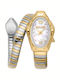 Just Cavalli Signature Snake Crystals Damen Uhr mit Silber Metallarmband