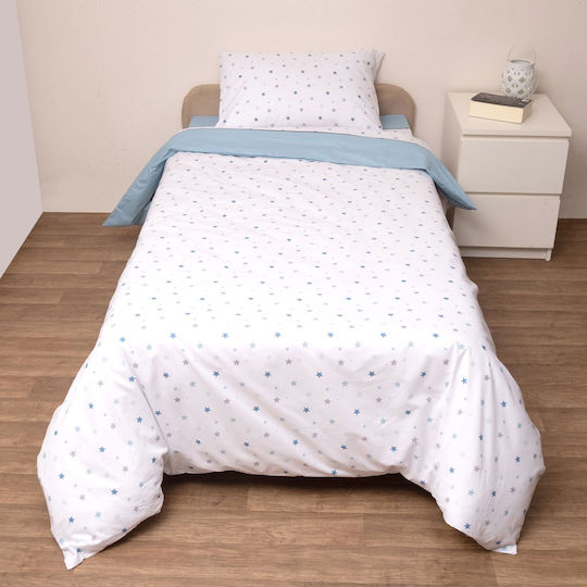 Viopros Baby Sheets Set Crib Cotton Light Blue 120x160cm 3pcs