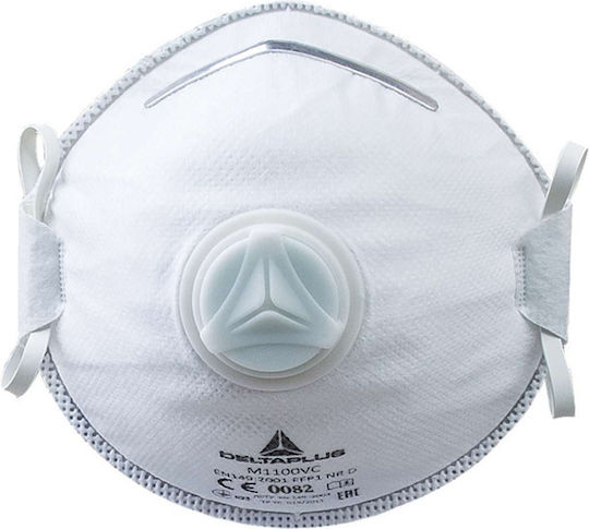 Delta Plus Mască de protecție Țesătură cu supapă Alb M1100V-WHITE 1buc