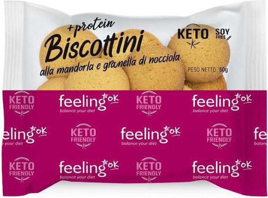 Μπισκοτάκια Biscottini Αμύγδαλο Τρίμμα Φουντουκιού Lowcarb Feelingok 50g