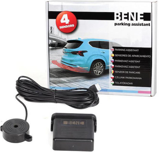 Bene Sistem de Parcare Auto Partea din spate cu Buzzer și 4 Senzori 20mm în Culoare Negru