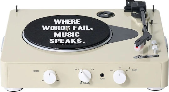 Gadhouse MK ll Brad Retro GAD00113-1 Turntables with Built-in Speakers Beige