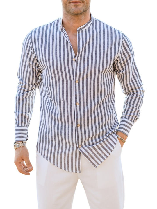 Vittorio Artist Long Sleeve Linen Shirt In Regu...