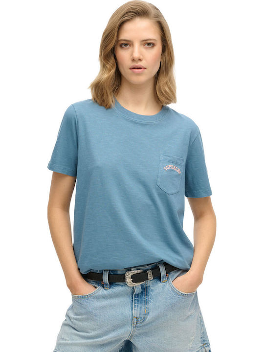 Superdry Damen Bluse Copen Blue