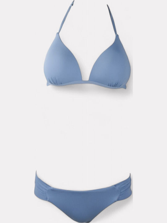 Set Bikini Τριγωνάκι με Αφαιρούμενη Ενίσχυση Γαλαζιο