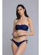 Bikini Set Strapless Top & Slip Bottom Blue