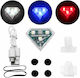 Led Rechargeable Car Signaling Light 9 Functions 3 Smd 3w 5v 500lm Red Blue Cool White 6000k Q-d300 Andowl