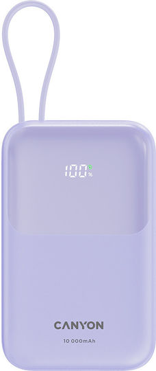 Canyon Power Bank 10000mAh 22.5W Power Delivery / Quick Charge 3.0 Μωβ