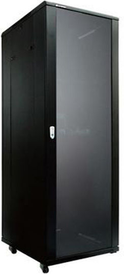 Floor Rack Cabinet 27U 60x100cm Black AT-787B-27U