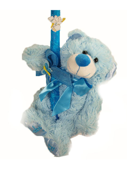 Easter Candle Teddy Bear Sky Blue Colour "Baby Boy" Plush 27cm