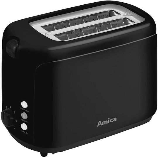 Amica Toaster 2 Slots 750W Black