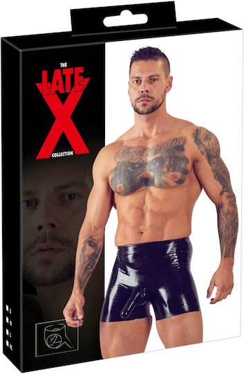 LateX Pantaloni scurți Sexy pentru bărbați Negru