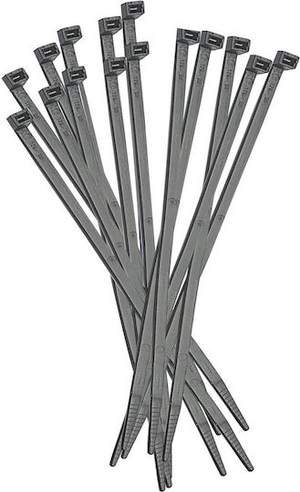 Elematic Simple Head Plastic Cable Ties 290mmx4.8mm In Black Colour 100 Pieces 1021.103