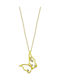 Atofio Kosmima Charm with design Butterfly from White gold 9 K with Zircon